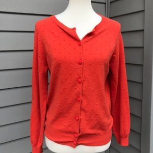 Marc By Marc Jacobs Dotted Orange Cardigan Sweater